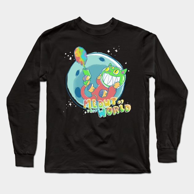 Meowt of this World Long Sleeve T-Shirt by bunsnbells